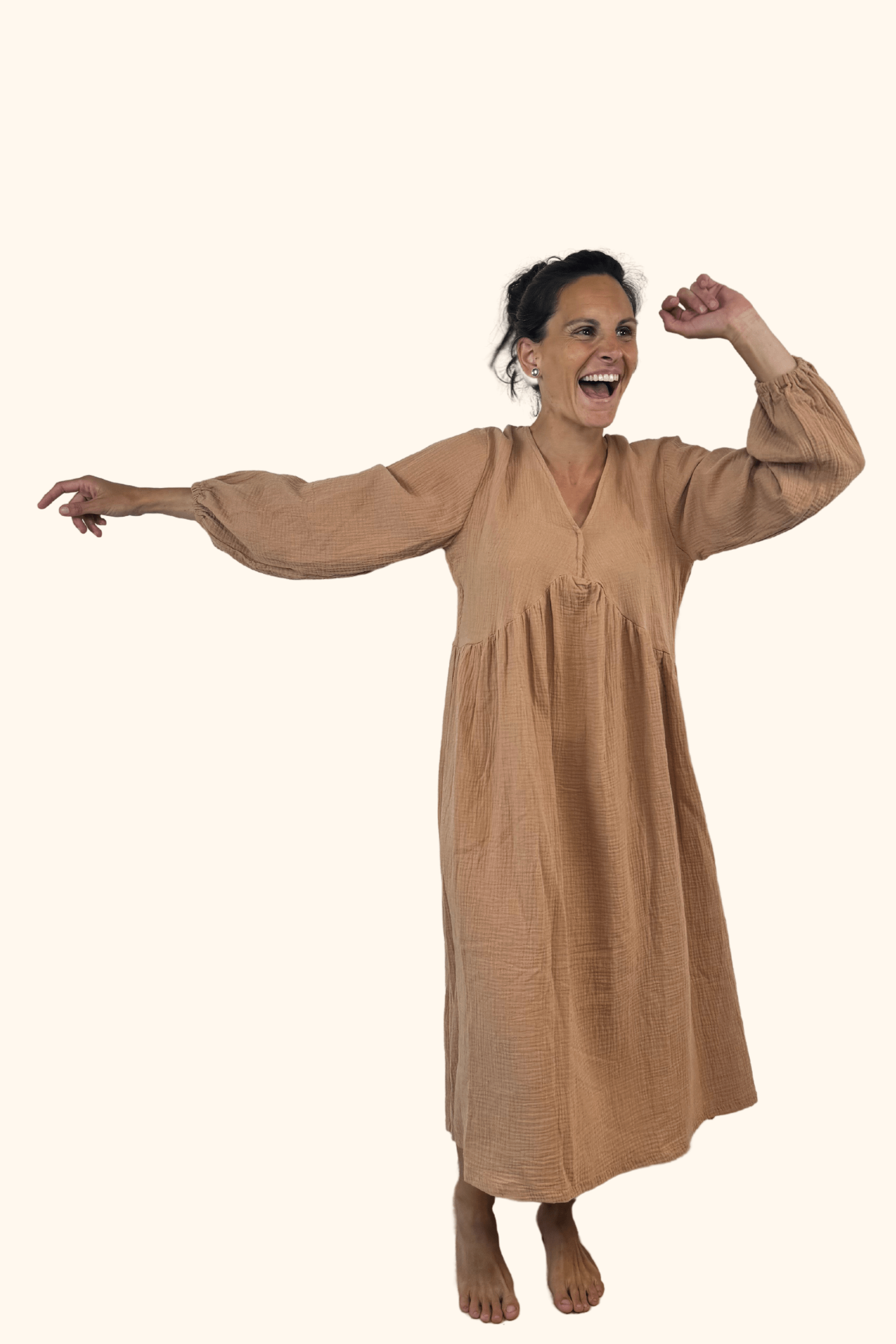 Pink boho midi dress