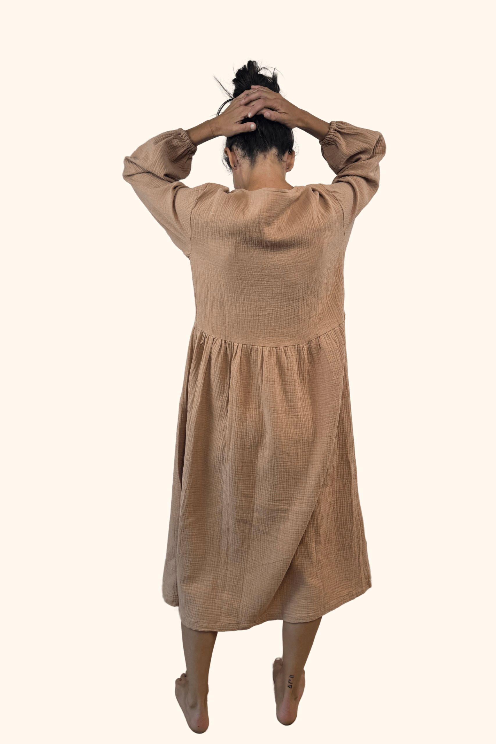 Pink boho midi dress