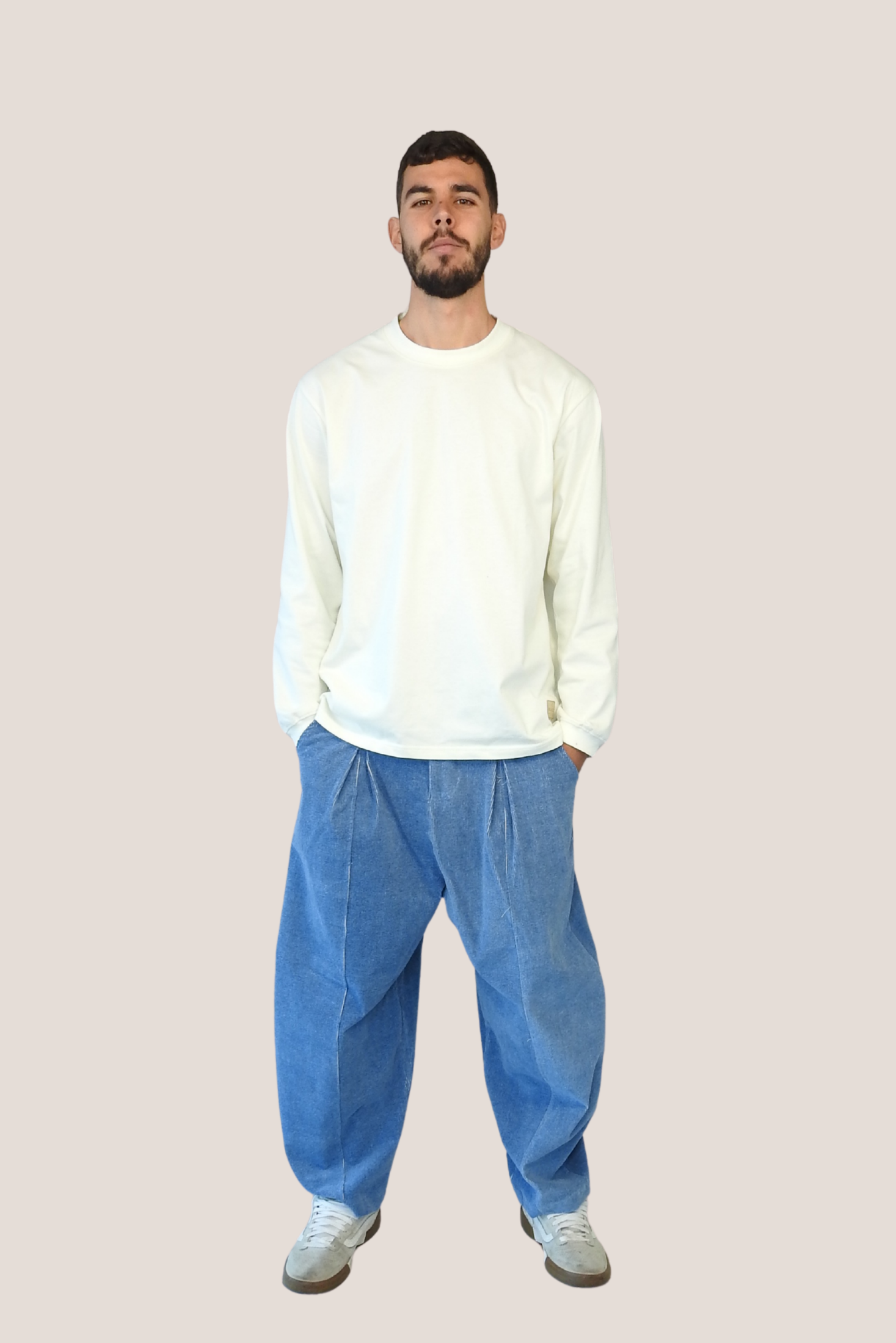 Camiseta manga larga blanco roto