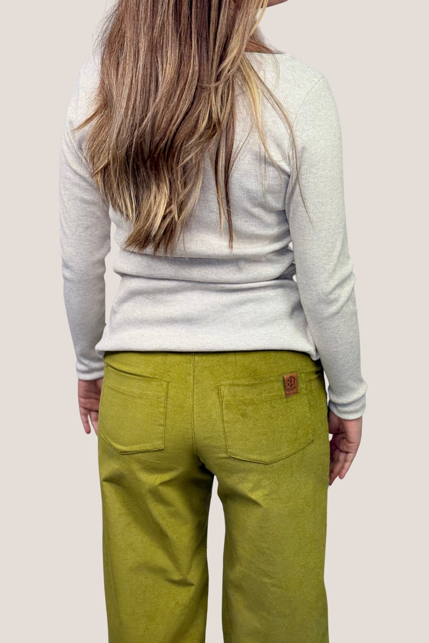 Pantalón velour pistacho