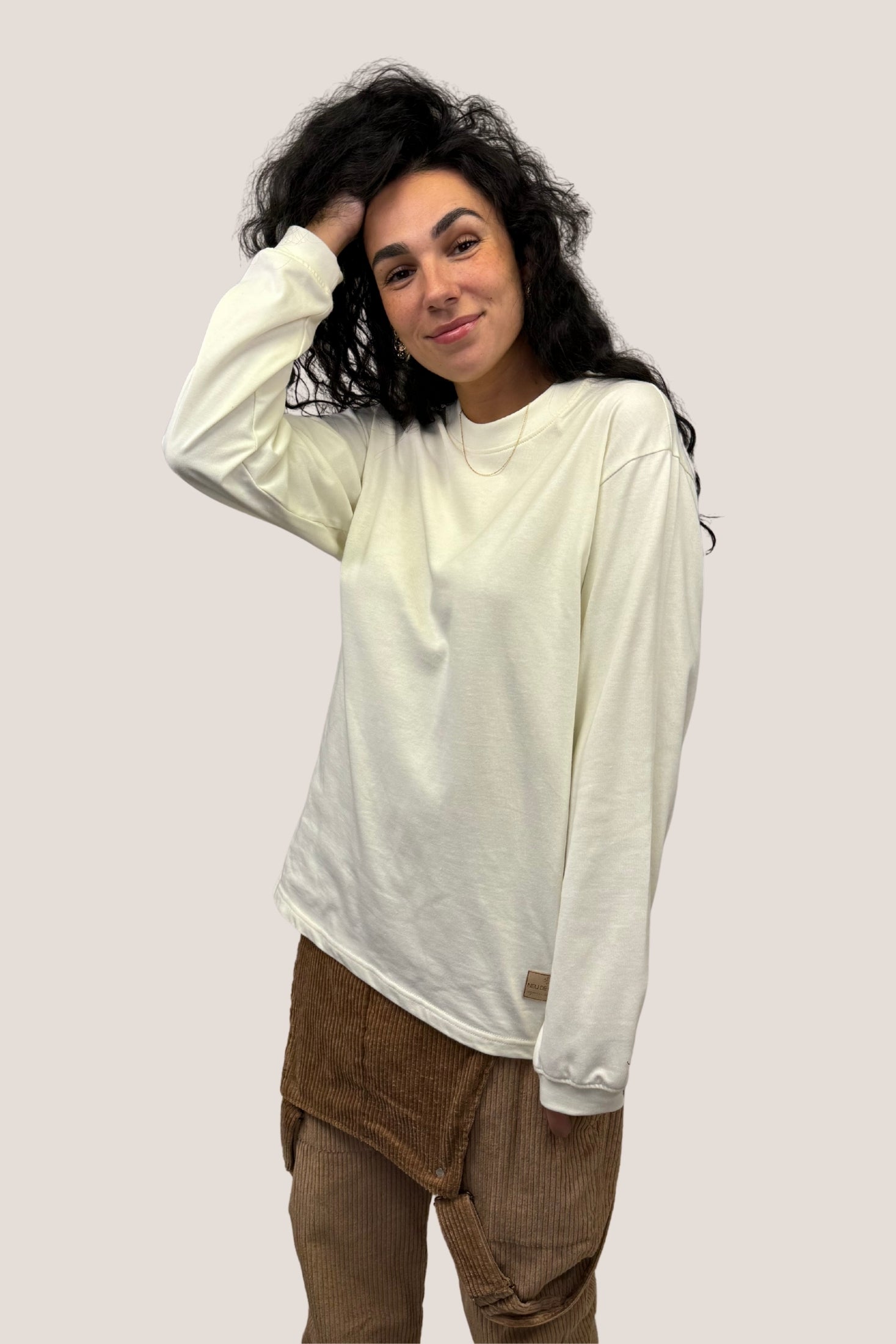 Camiseta manga larga blanco roto