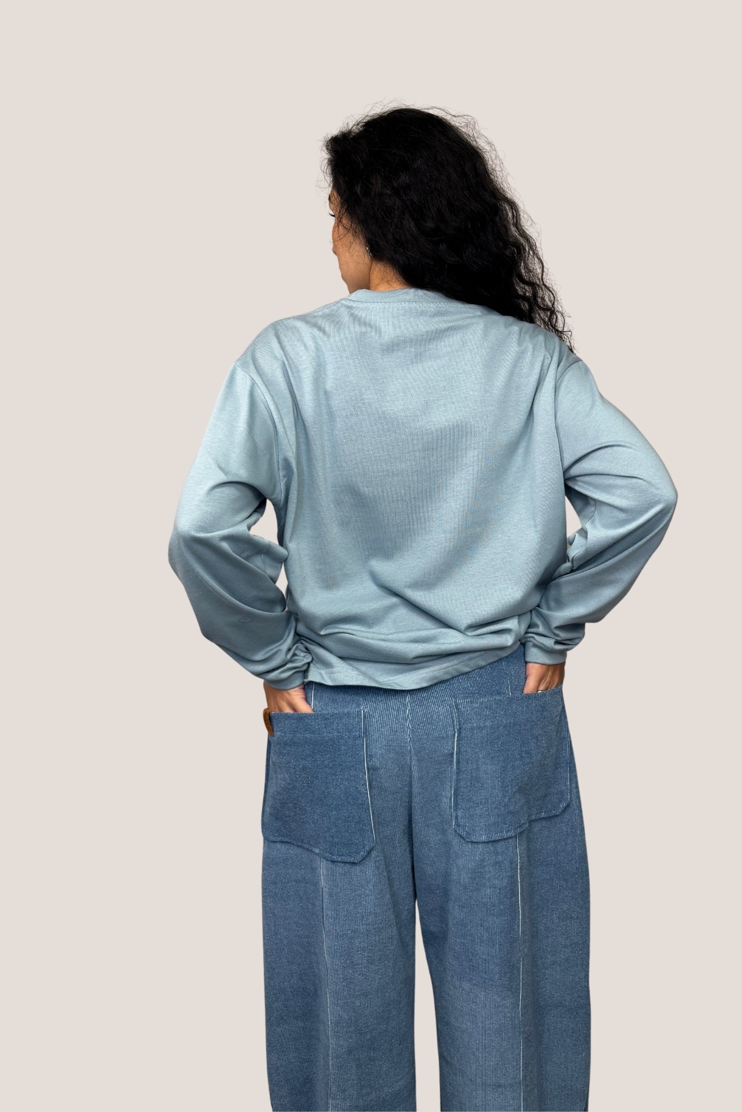 Camiseta manga larga azul cielo