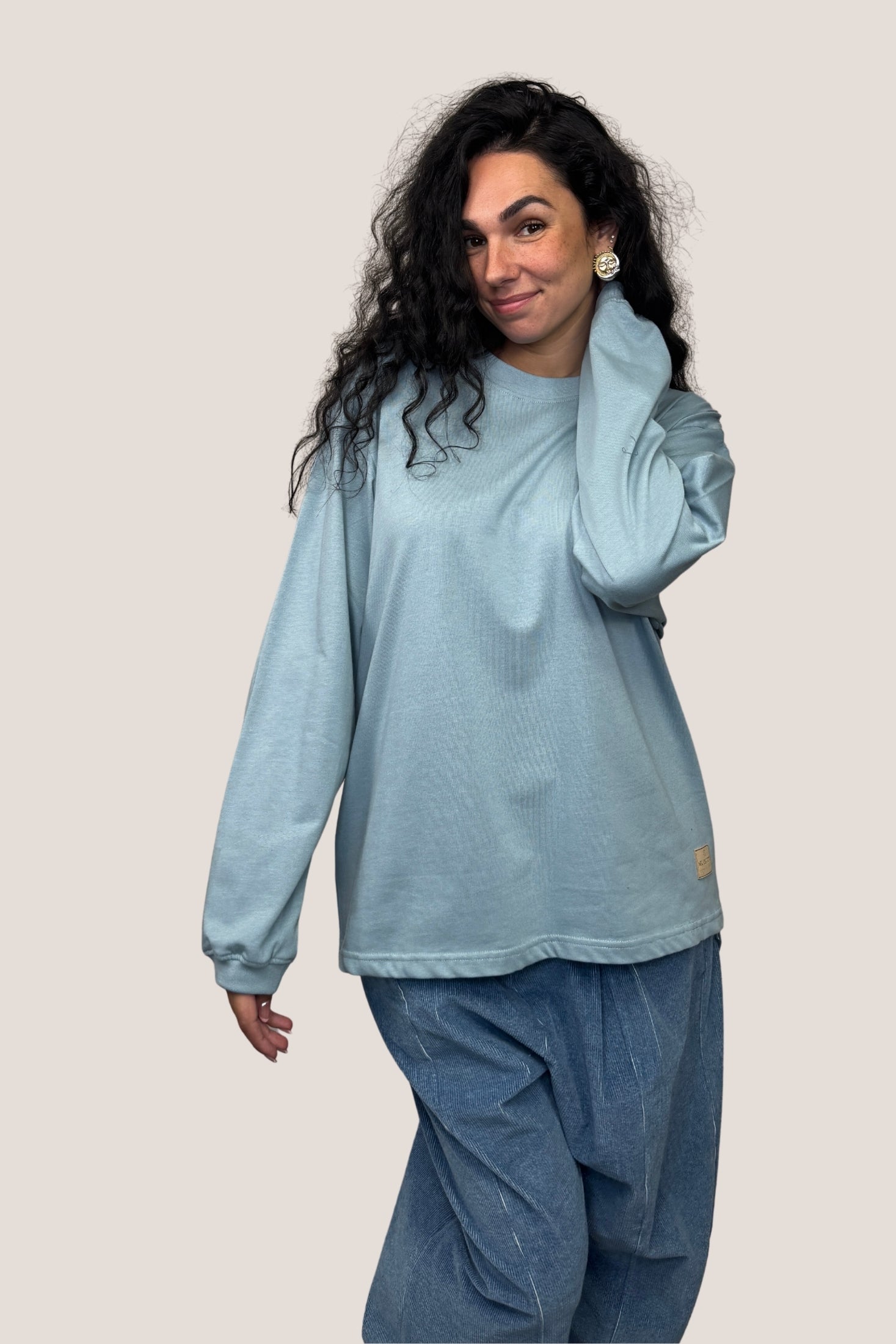 Camiseta manga larga azul cielo