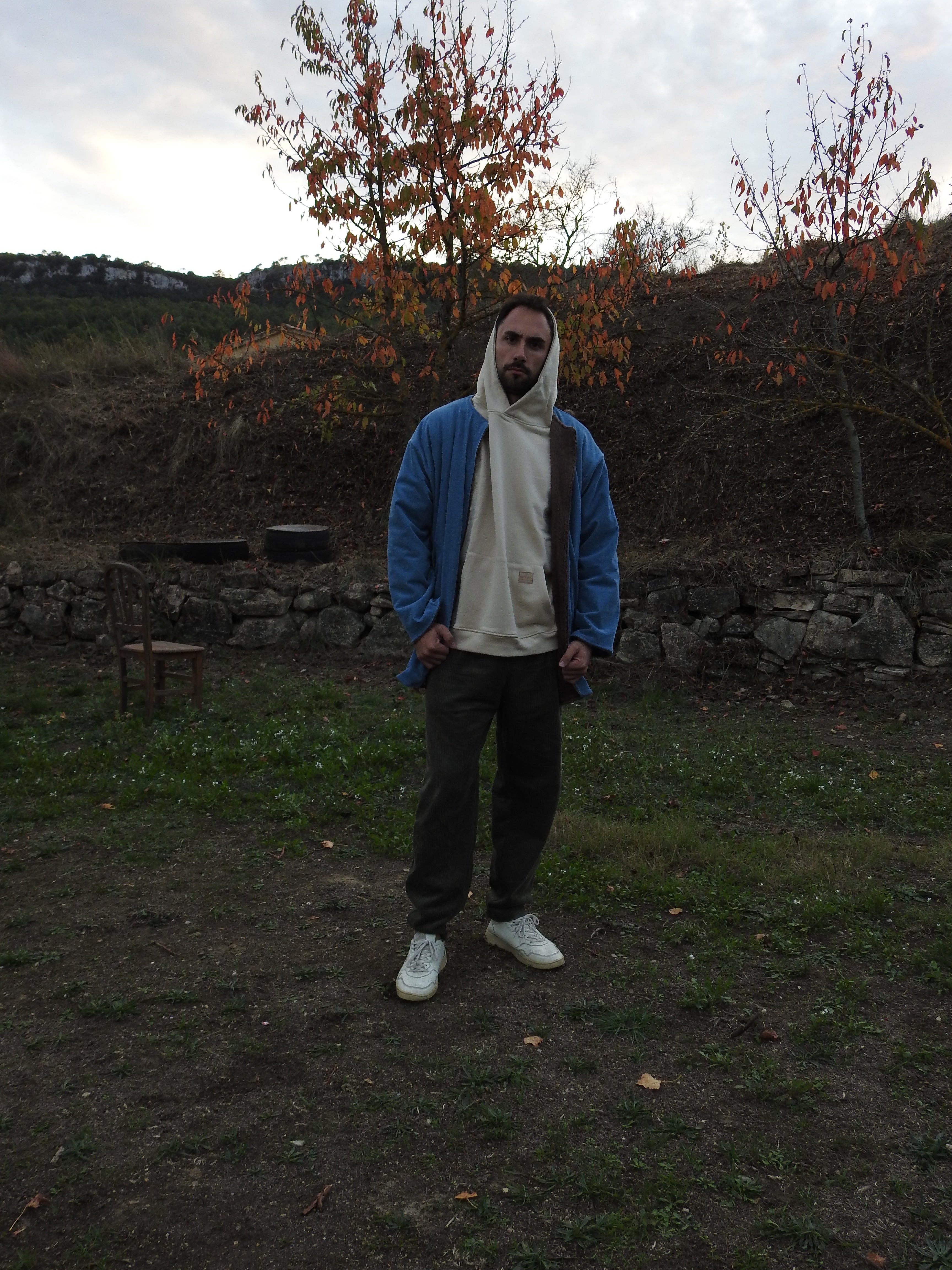 Chaquetón reversible borreguito marrón - tejano