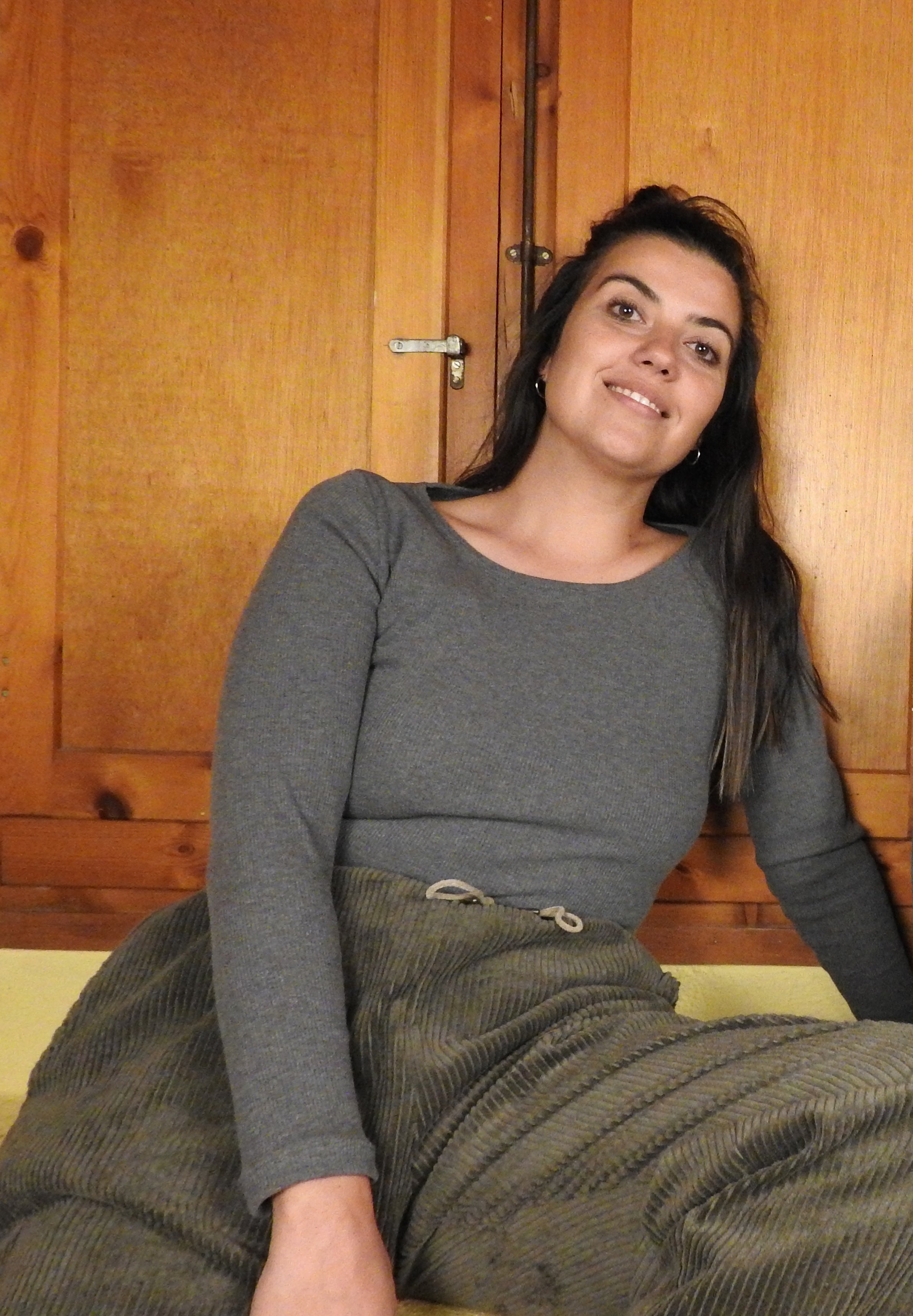 Camiseta entallada manga larga Gris