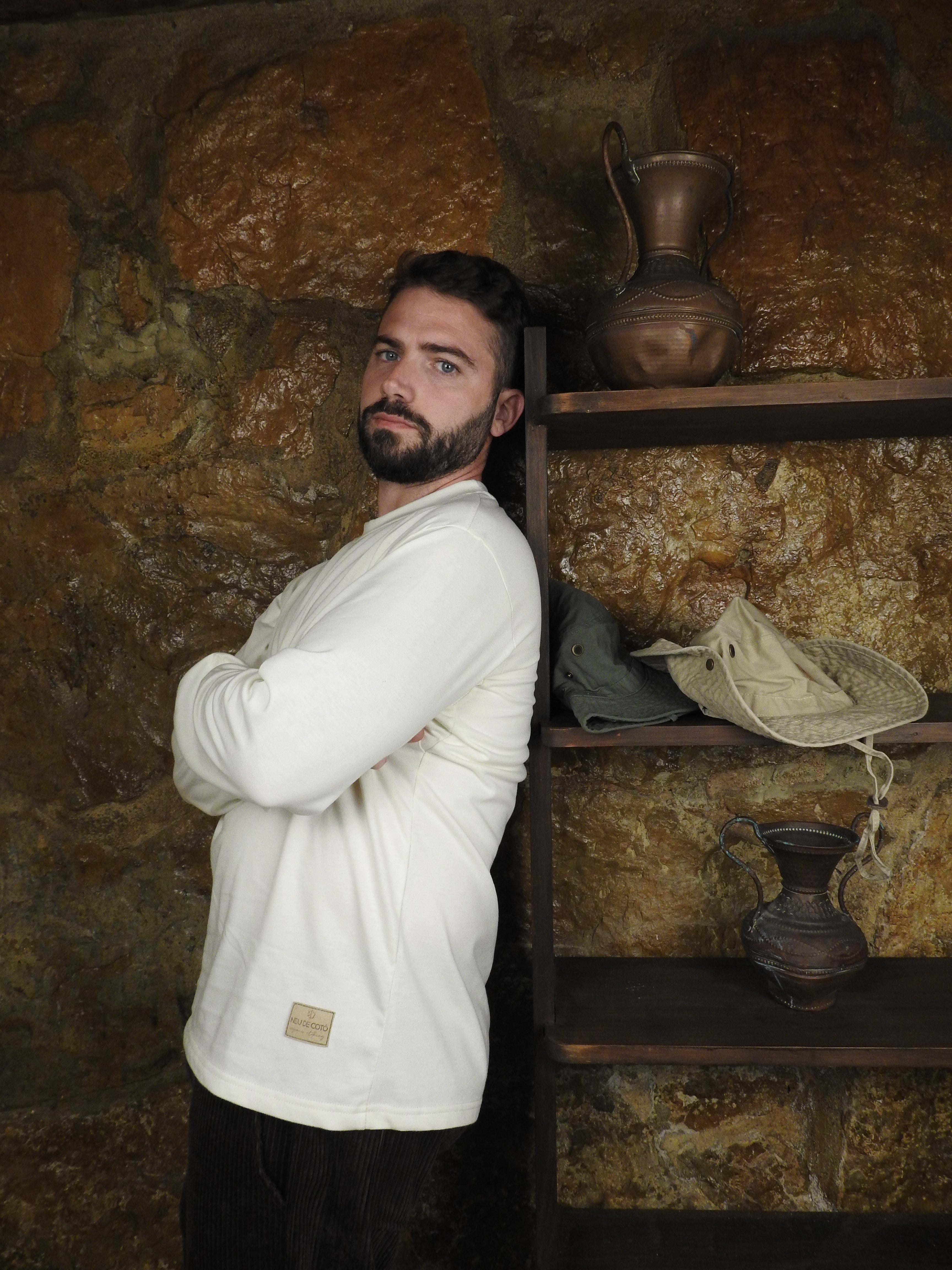 Camiseta manga larga blanco roto