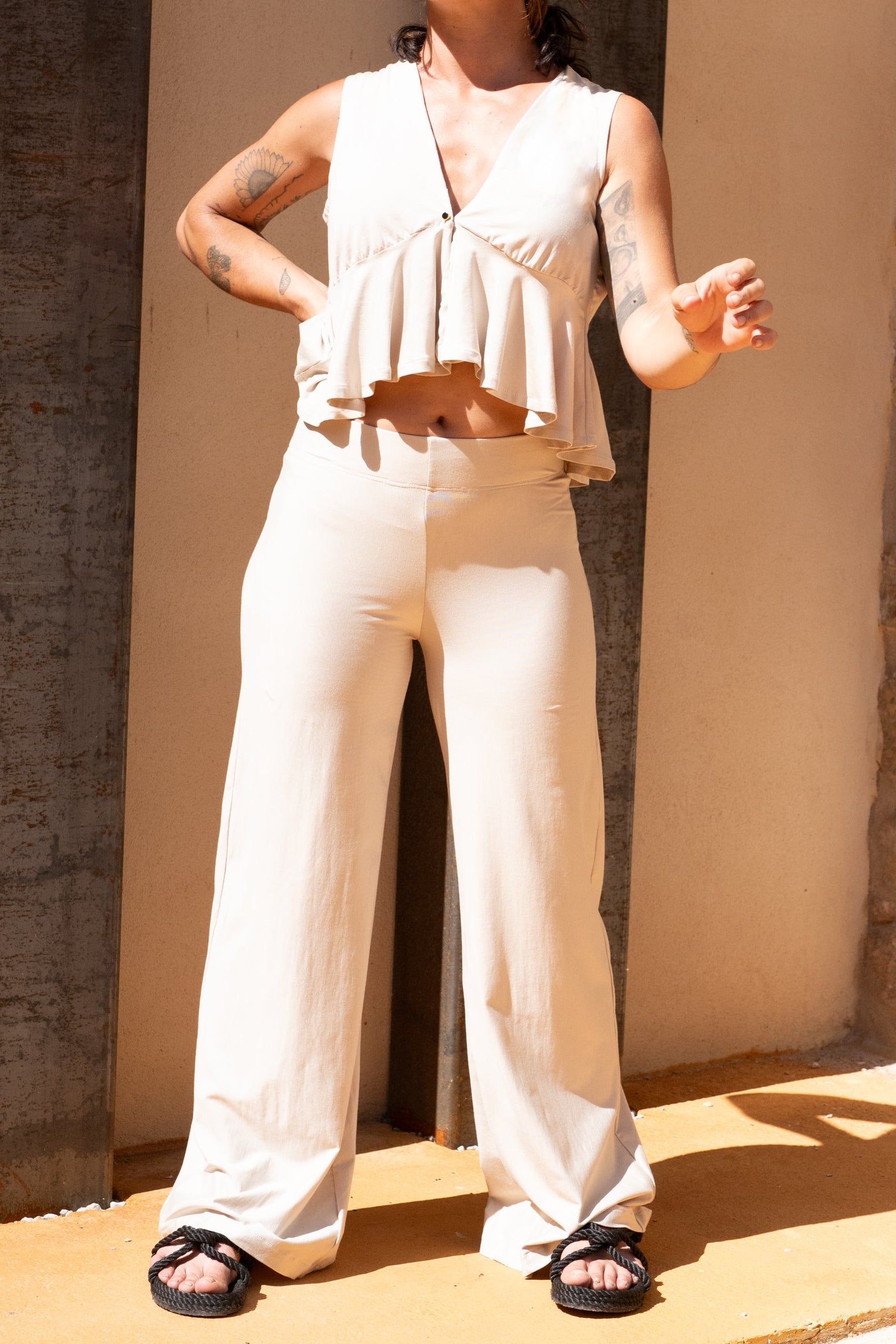 Pantaló elefant beix