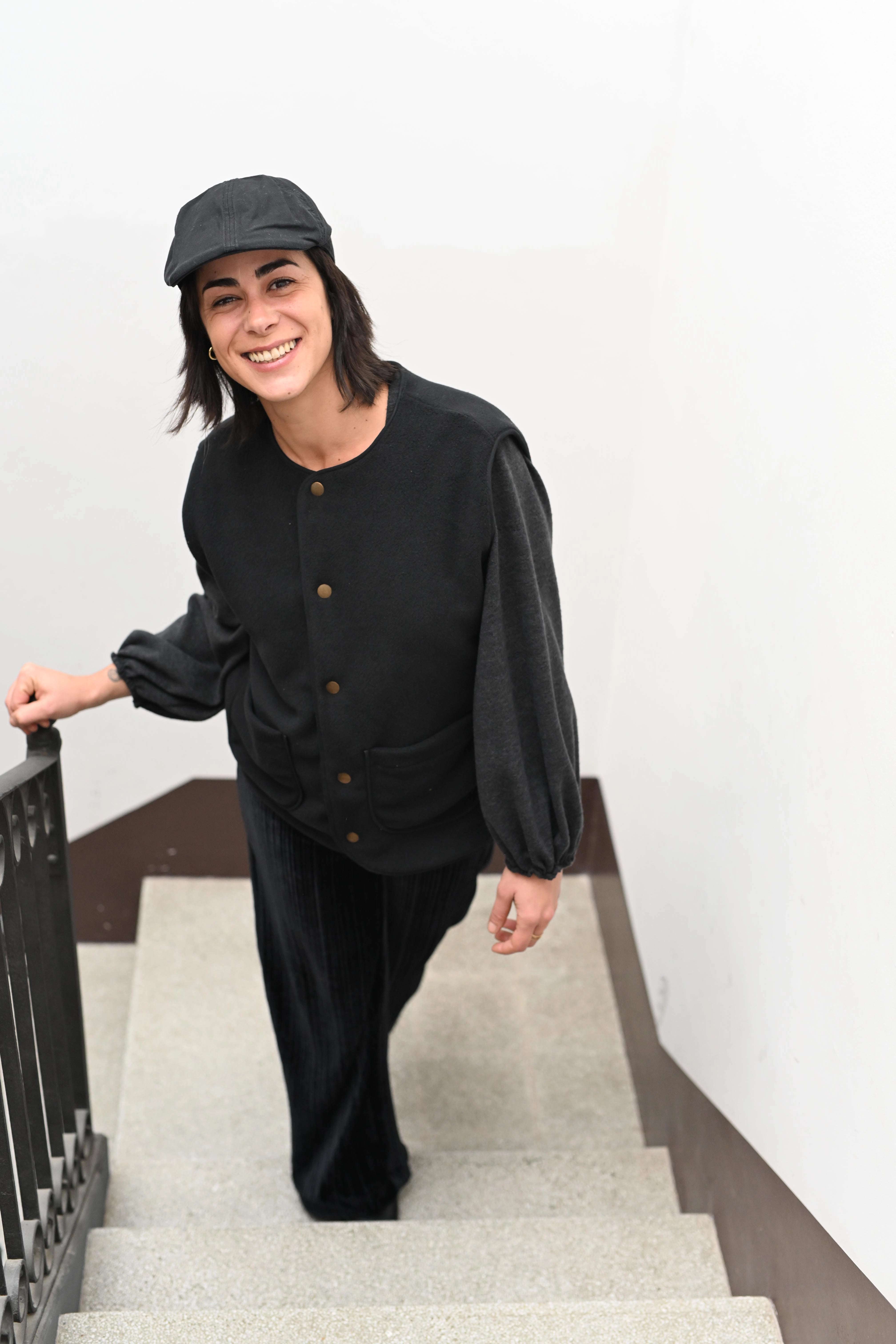 Chaleco polar cuello redondo negro