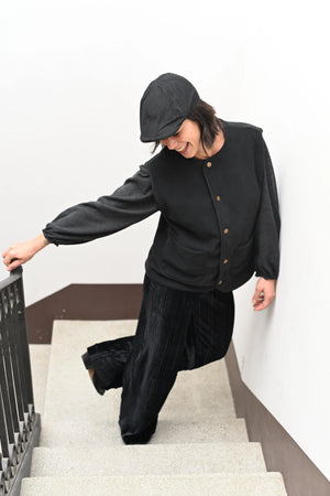 Chaleco polar cuello redondo negro