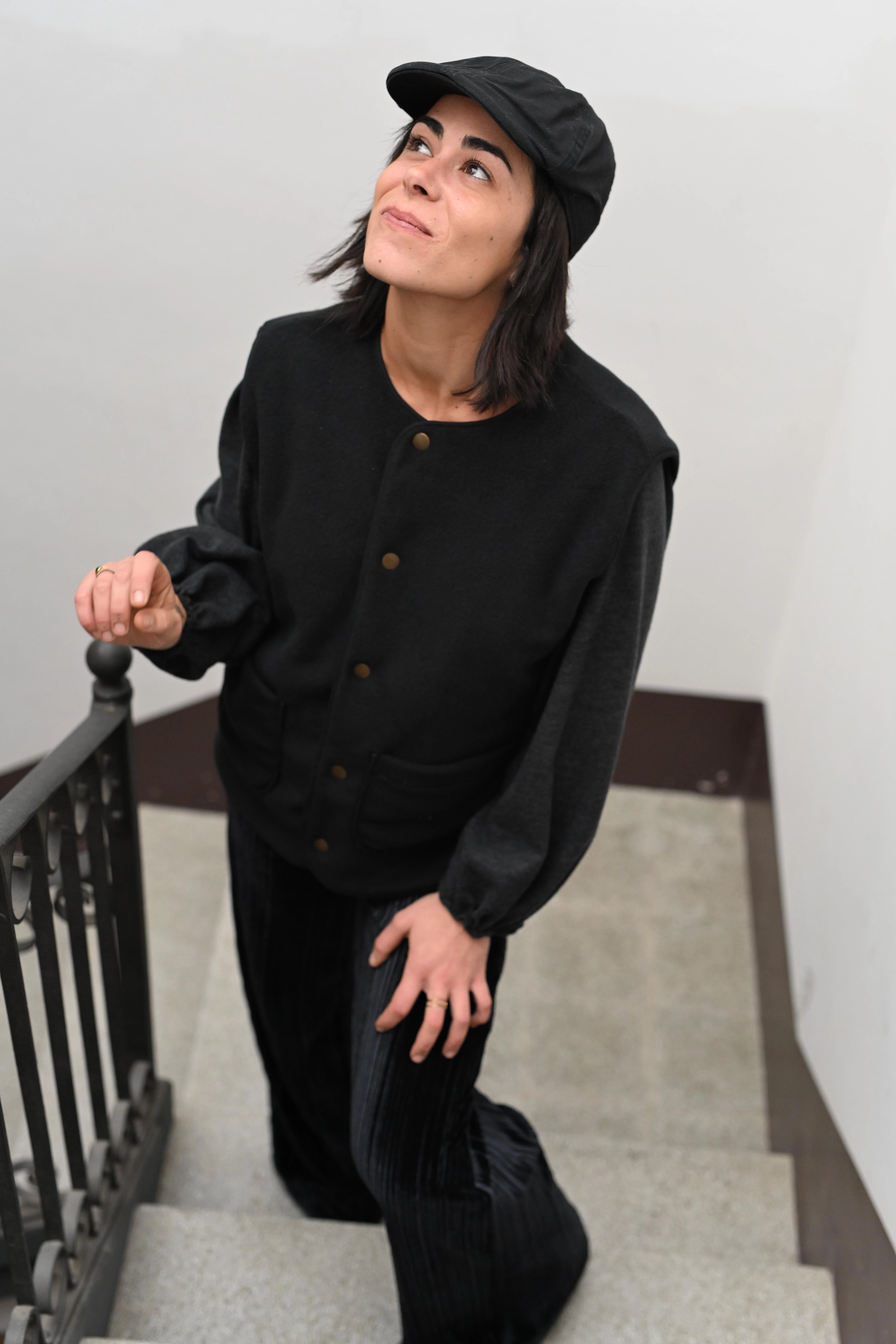 Chaleco polar cuello redondo negro