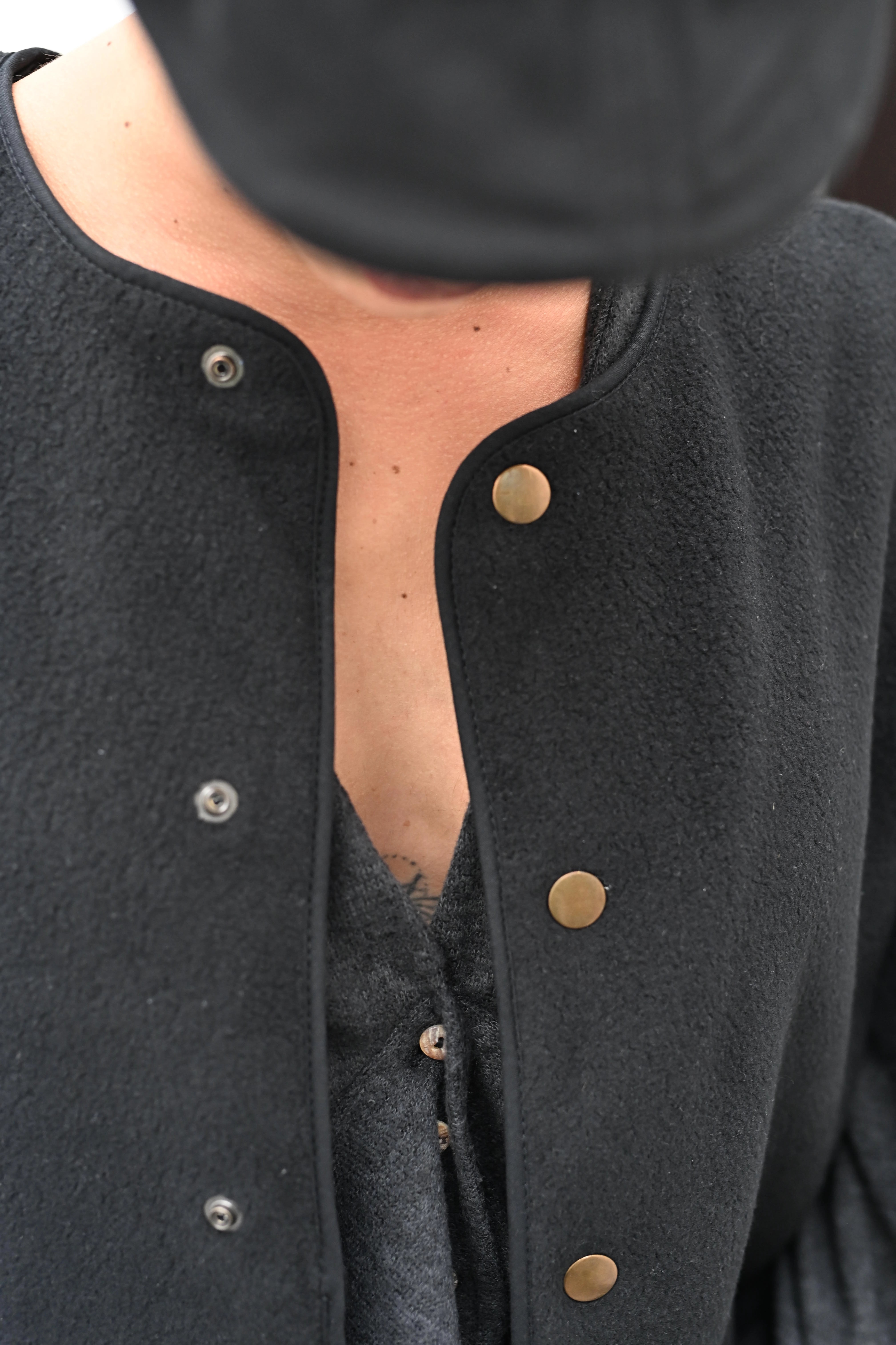 Chaleco polar cuello redondo negro