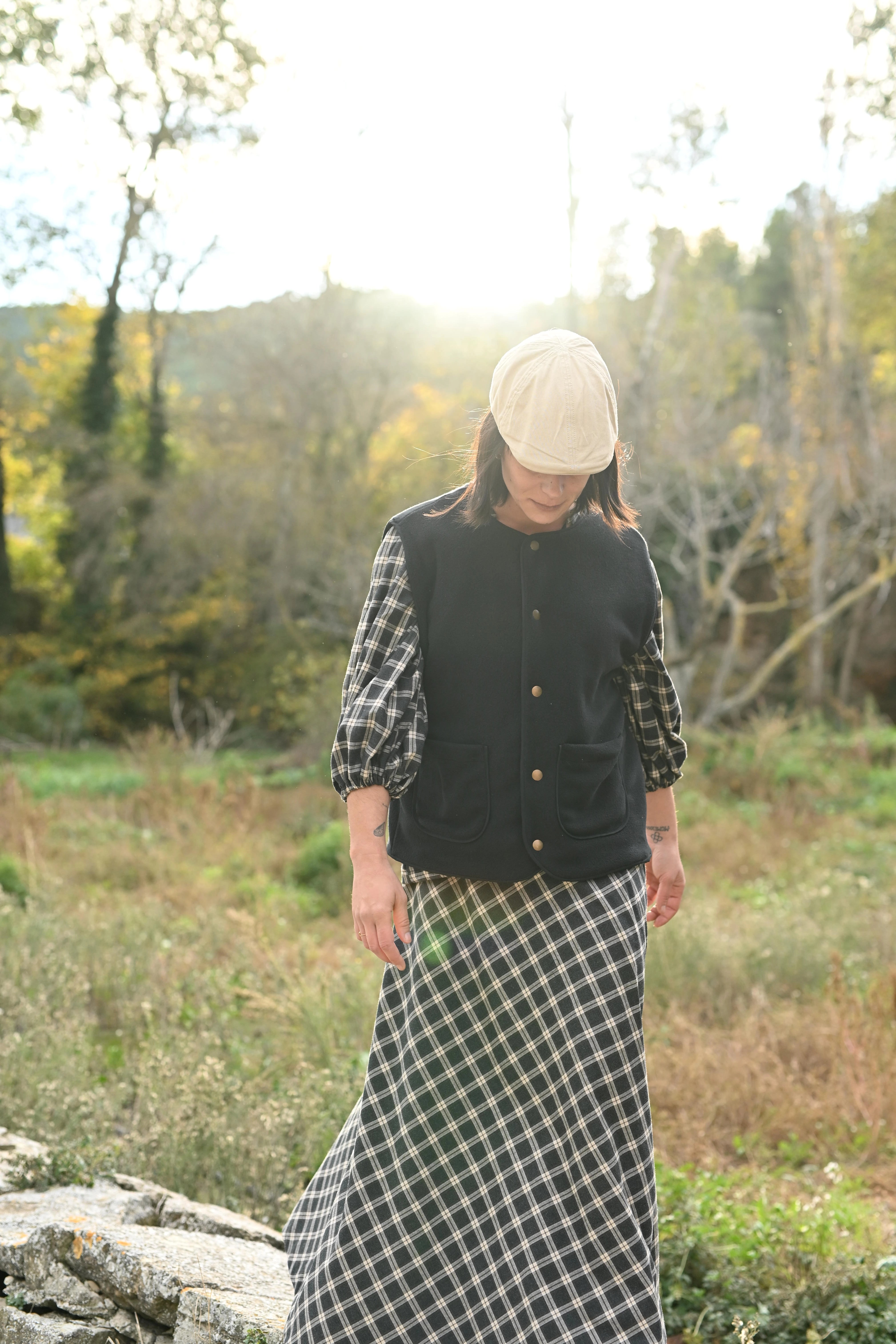 Chaleco polar cuello redondo negro