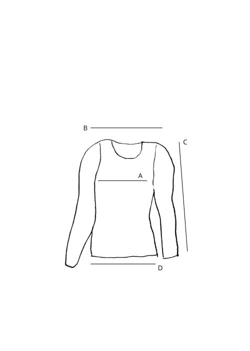 Camiseta entallada manga larga marrón