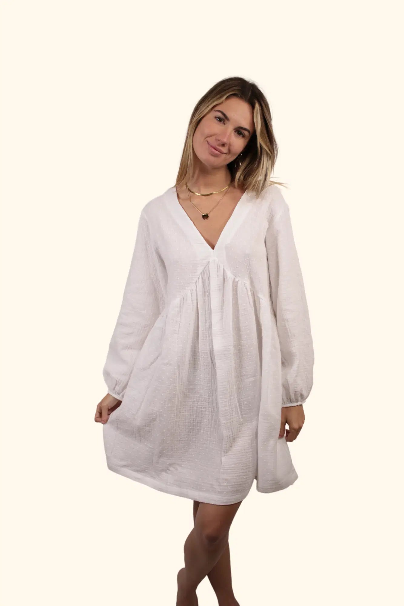 White boho dress