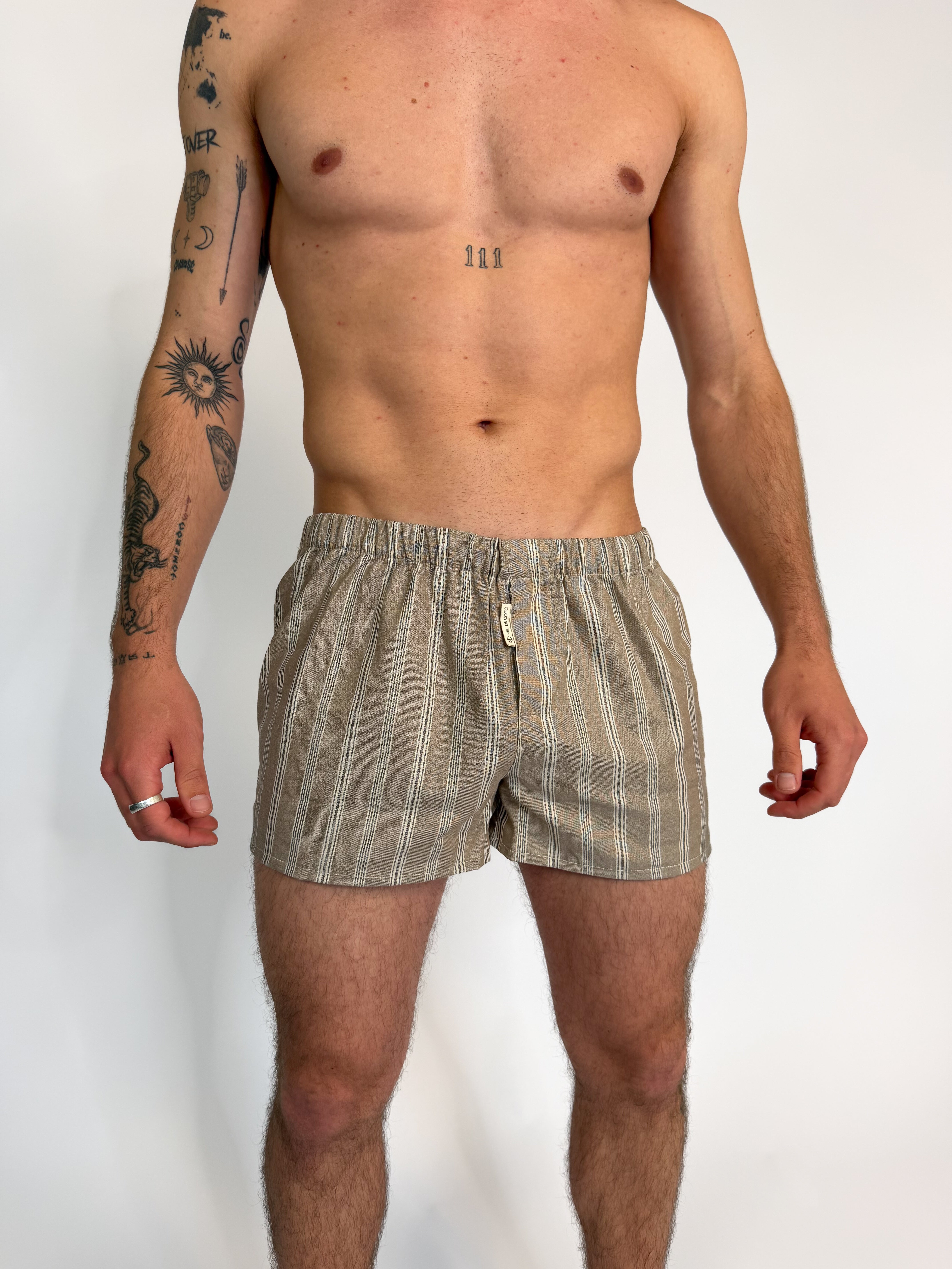 Pack boxer unisex beige - estampado rayas