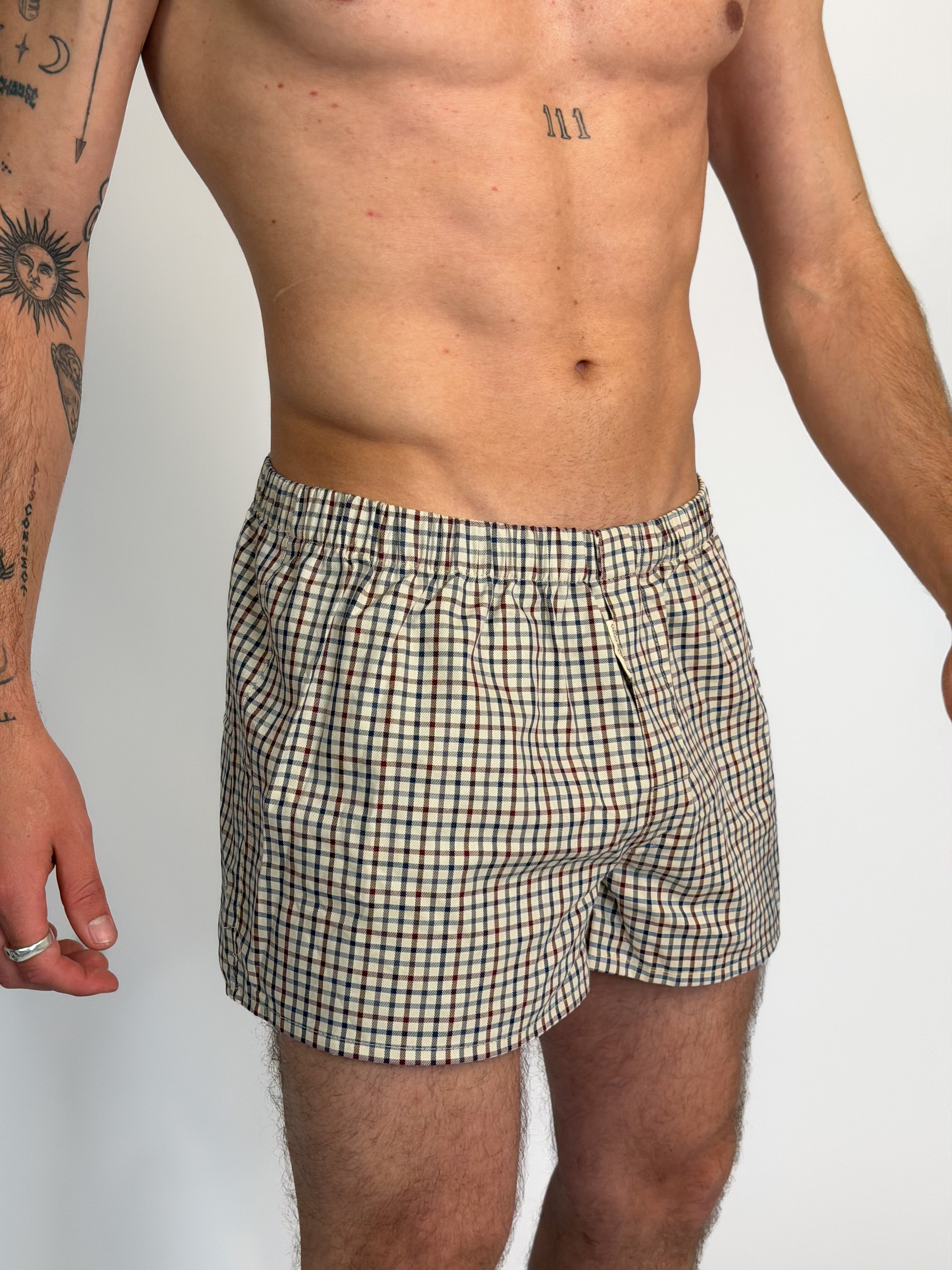 Pack boxer unisex granate - estampado cuadros