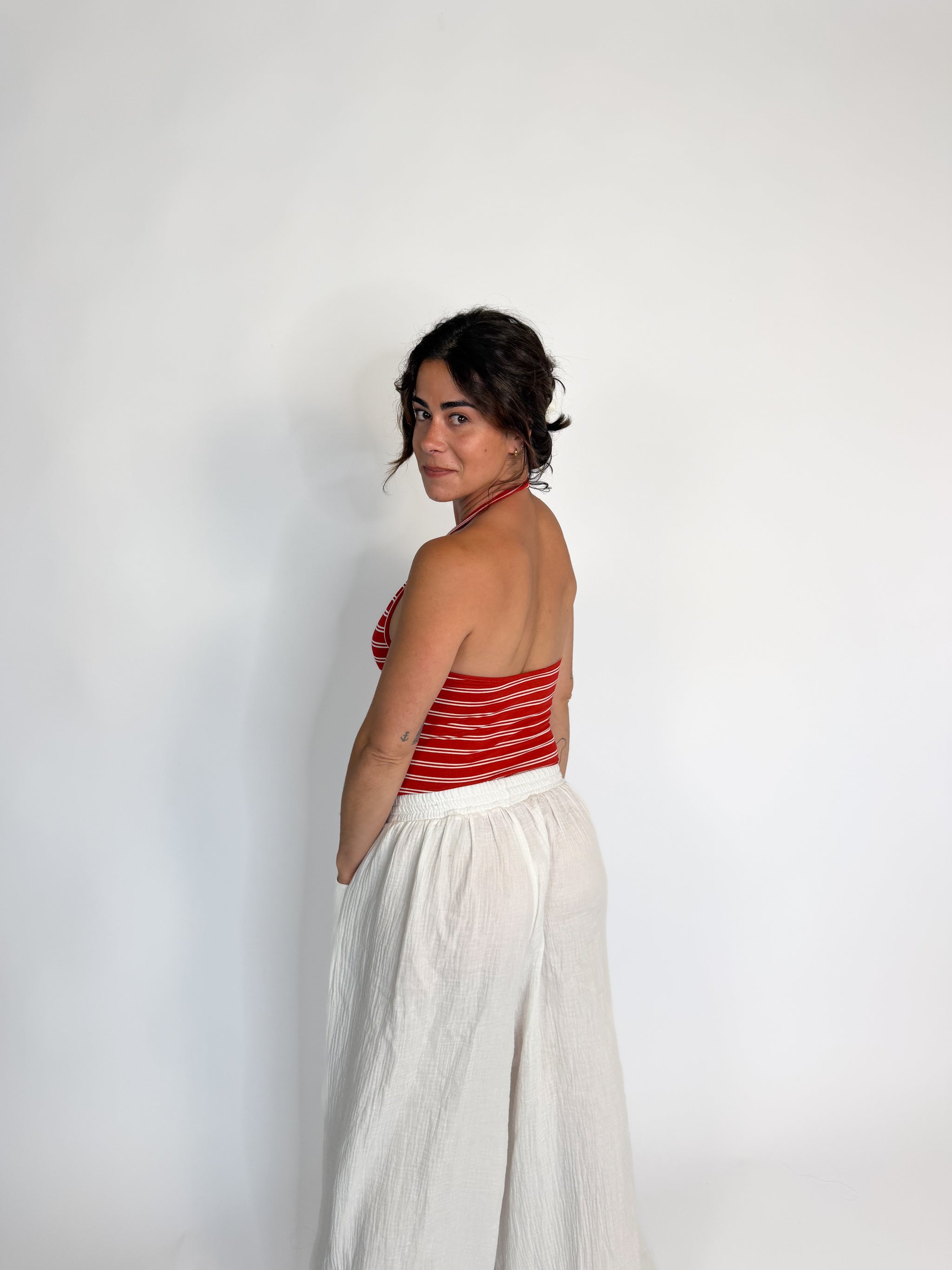Body tirantes rayas rojo