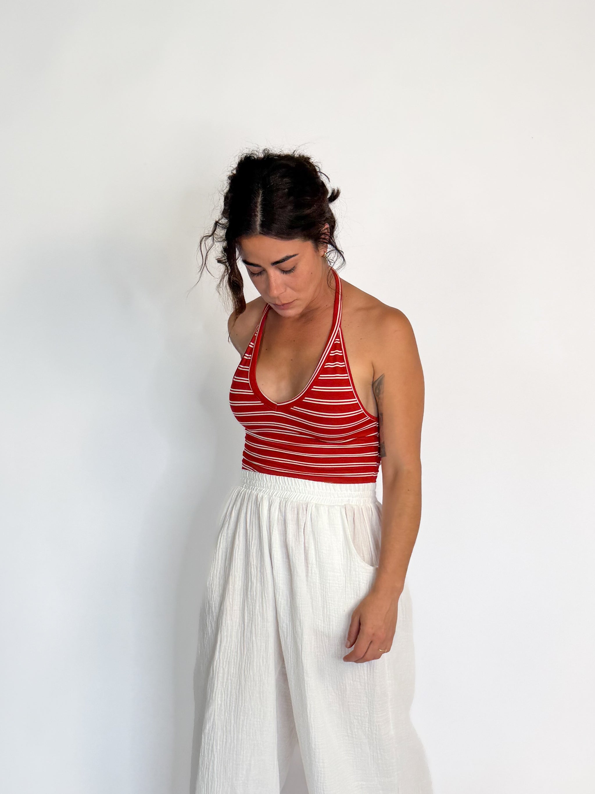 Body tirantes rayas rojo