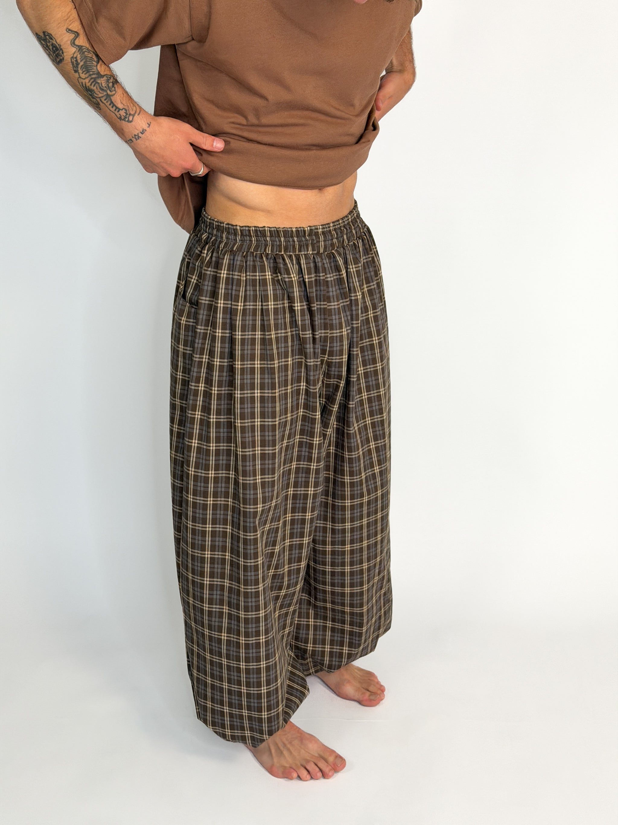 Pantalón balloon ajustable cuadros