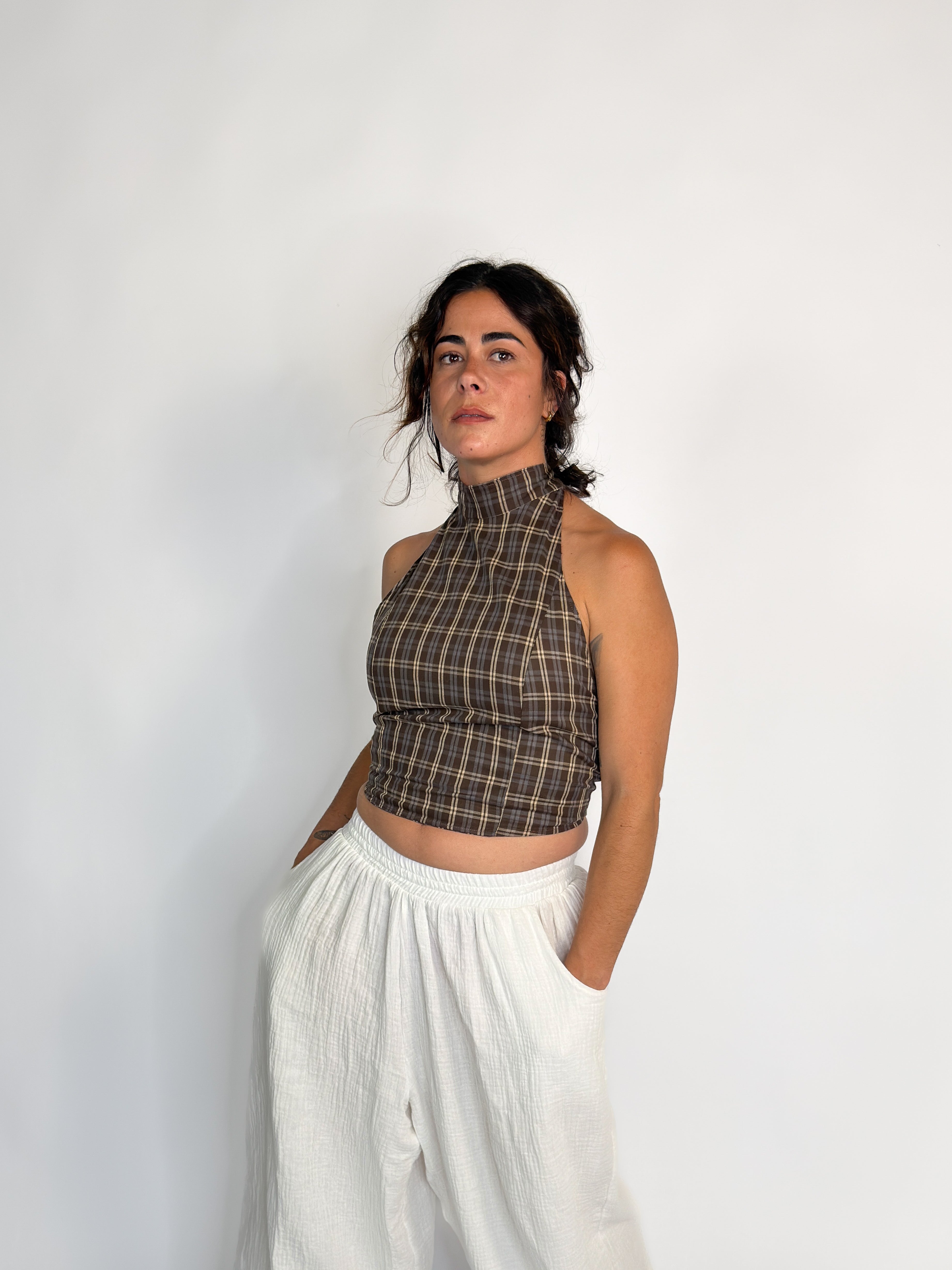 Top halter cuadros
