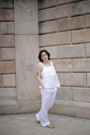 Pantalón Guils unisex blanco