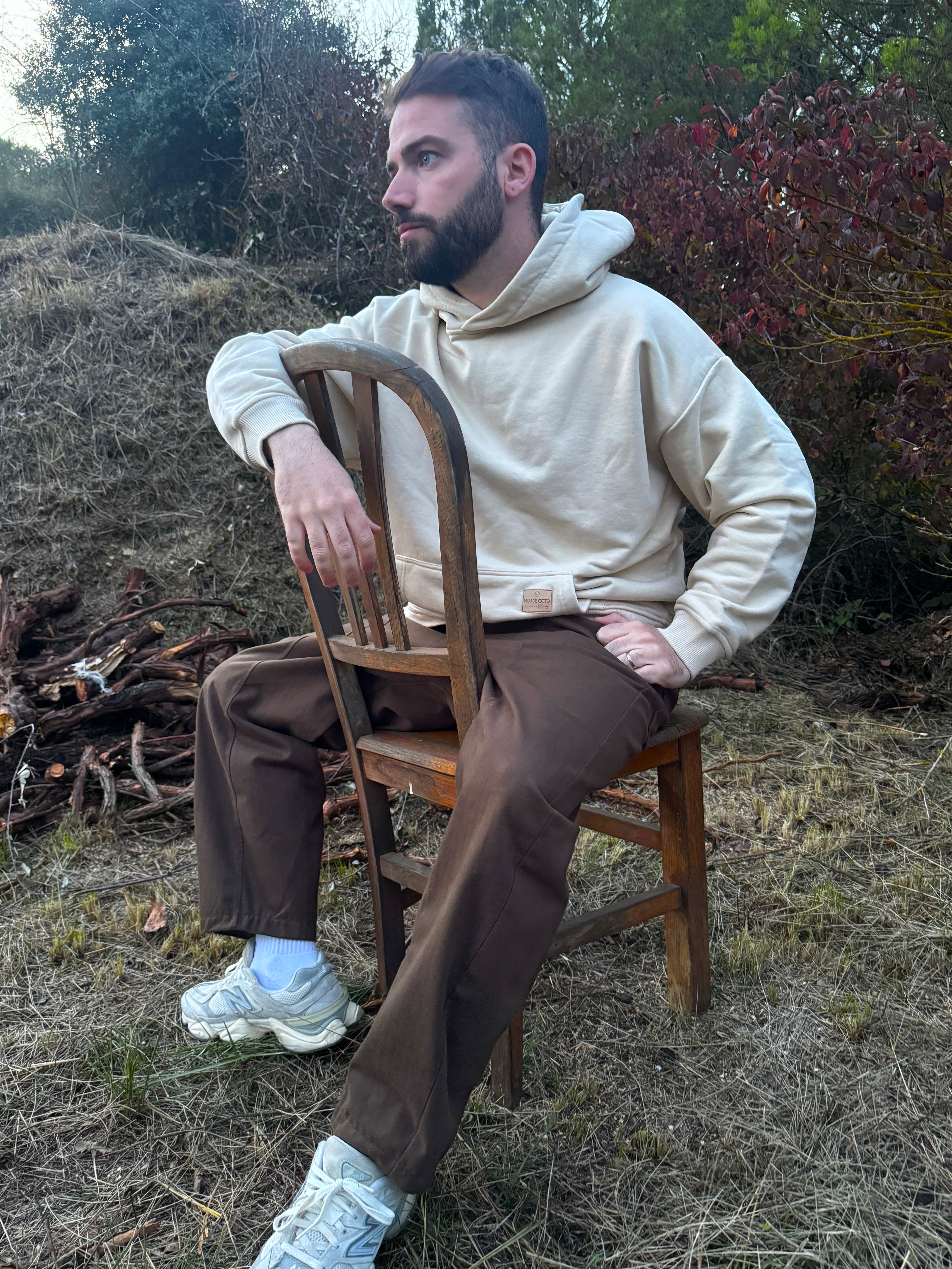 Pantalón barrel marrón